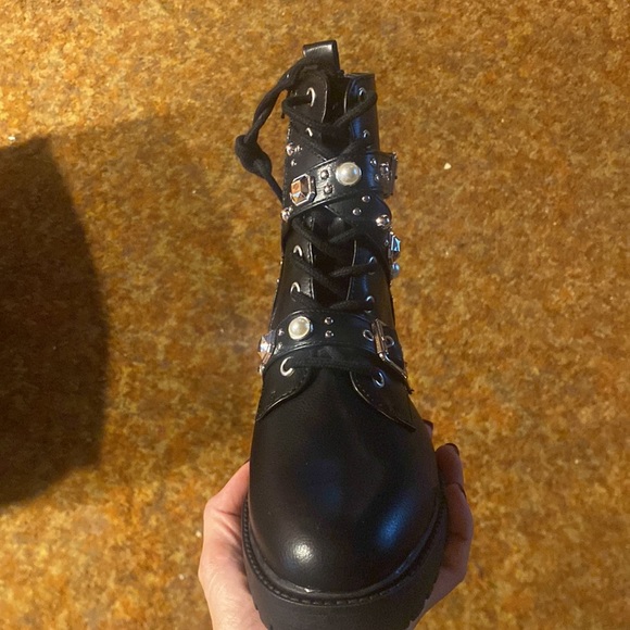 London Rag Combat Boots - Picture 3 of 5
